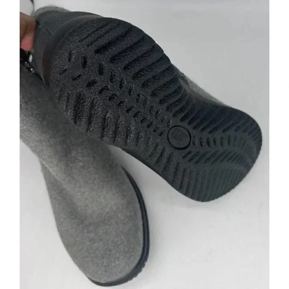 Drew Womens Kool Grey Suede/Flannel Orthopedic Snow Ankle Boots Size 9.5M 19178.